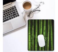 Tappetino per mouse da gioco con stampa in bambù verde, rettangolare, base in gomma antiscivolo, con bordi cuciti resistenti, per computer, laptop, ufficio, decorazione