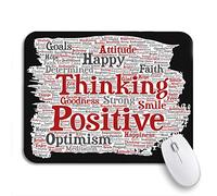 Tappetino Per Mouse Da Gioco Conceptual Red Positive Thinking Happy Strong Attitude Paint Sottomano Facile Da Pulire Lavabile Mousepad Forma Rettangolare, Per Computer, Laptop, 25 x 30cm