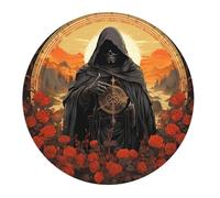 Tappetino per Mouse da Gioco Cool Grim Death Skull Black Tappetino per Il Mouse Antiscivolo Antipolvere Portatile Sottomano, per Computer, Casa, Laptop, 20cm