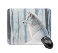 Tappetino per Mouse da Gioco Cool Wolf Tree Tappetino Mouse Gaming Base Antiscivolo in Gomma Impermeabile Mousepad Forma Rettangolare, per Ufficio, Casa, Gaming, 25x30cm