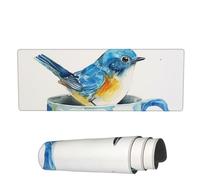 Tappetino Per Mouse Da Gioco Cute Bird In Porcelain Cup Tappetino Mouse Pad Lavabile Sottomano, Per Scrivania, Gaming Mouse, Computer, 80x30cm
