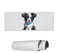 Tappetino Per Mouse Da Gioco Cute Border Collie Puppy Tappetino Mouse Lavabile Mousepad Forma Rettangolare, Per Casa, Computer, Gaming Mouse, 80x30cm