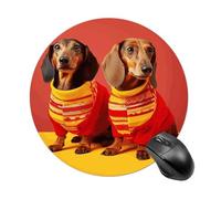 Tappetino per Mouse da Gioco Cute Dachshund Tappetino per Il Mouse Antiscivolo Confortevole Impermeabile Sottomano, per Computer, Laptop, Scrivania, 20cm