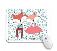 Tappetino Per Mouse Da Gioco Cute Dog Character Animal Fox Wolf Couple Lover Doodle Tappetino Mouse Gaming Personalizzato Portatile Tappetino Mouse Piccolo, Per Gioco, Ufficio, 25 x 30cm