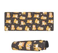 Tappetino per Mouse da Gioco Cute Dogs Shiba Inu Tappetino Mouse Lavabile Mousepad Forma Rettangolare, per Computer, Laptop, Gaming Mouse, 80x30cm