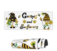 Tappetino per Mouse da Gioco Cute Gnomes And Sunflowers Tappetino Mouse Pad Facile da Pulire Sottomano, per Scrivania, Casa, Gaming Mouse, 80x30cm