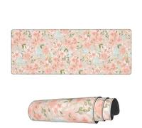Tappetino per Mouse da Gioco Cute Pink Flower Watercolor Tappetino Mouse Grande Impermeabile Mousepad Forma Rettangolare, per Casa, Gaming Mouse, Computer, 80x30cm