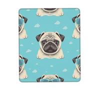 Tappetino per Mouse da Gioco Cute Pug Dog Print Tappetino Mouse Portatile Base Antiscivolo in Gomma Mousepad Forma Rettangolare, per Computer, Gaming Mouse, Laptop, 25x30cm