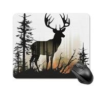 Tappetino per Mouse da Gioco Deer Silhouette Tappetino Mouse Confortevole Facile da Pulire Sottomano, per Laptop, Computer, Ufficio, 25x30cm