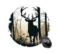 Tappetino per Mouse da Gioco Deer Silhouette Tappetino per Il Mouse Antiscivolo Portatile Impermeabile Sottomano, per Scrivania, Laptop, Gaming, 20cm