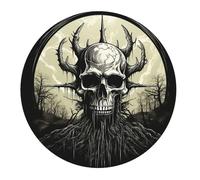 Tappetino per Mouse da Gioco Demon Abstract Skull Death Dark Black Tappetino per Il Mouse Antiscivolo Facile da Pulire Personalizzato Mousepad, per Scrivania, Ufficio, Computer, 20cm