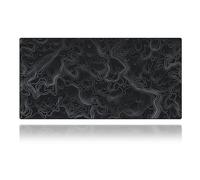 Tappetino per mouse da gioco di grandi dimensioni, base in gomma antiscivolo, bordi cuciti, tappetino da scrivania grande, 122 x 61 x 0,4 cm (Mega, topografico)