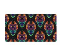 Tappetino per mouse da gioco di grandi dimensioni compatibile con l'arte astratta del gufo e del fuoco, tappetino per mouse esteso con base in gomma antiscivolo per laptop, computer, desktop, giochi,