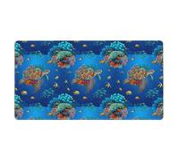 Tappetino per mouse da gioco di grandi dimensioni compatibile con tartarughe marine giganti, tappetino per mouse esteso con base in gomma antiscivolo per laptop, computer, desktop, giochi, ufficio, 16