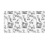 Tappetino per mouse da gioco di grandi dimensioni, extra large con bordo cucito, compatibile con i pattini a rotelle This is How I Roll, bianco, tappetino per mouse da scrivania antiscivolo per comput