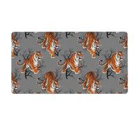 Tappetino per mouse da gioco di grandi dimensioni, extra large con bordo cucito, compatibile con la fantastica arte dipinta di animali giapponesi raffiguranti tigri, tappetino per mouse da scrivania a