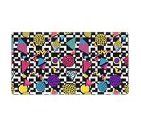 Tappetino per mouse da gioco di grandi dimensioni, extra large con bordo cucito, compatibile con scacchi bianchi e neri retrò anni '80 e '90, tappetino per mouse da scrivania antiscivolo per computer