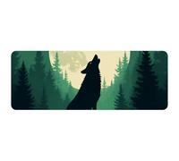 Tappetino per mouse da gioco di grandi dimensioni Night Wolf, comodo tappetino per mouse con base in gomma antiscivolo, 30 x 79 cm, ideale per computer, laptop, giochi, ufficio e casa.