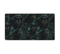 Tappetino per mouse da gioco di grandi dimensioni, tappetino per mouse per tastiera e computer compatibile con Dark Storm Rain Halloween Werewolf Hellhound Animals Wolf Wolves, base in gomma antiscivo
