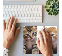 Tappetino per mouse da gioco, divertente, con gattino e gatti, rettangolare, base in gomma antiscivolo, con bordi cuciti, tappetino per mouse per computer, laptop, ufficio, decorazione, 25,4 x 30,5 cm