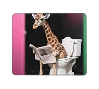Tappetino per mouse da gioco divertente con giraffa, base in gomma antiscivolo, tappetino per mouse per computer da ufficio, 20 x 26,2 cm