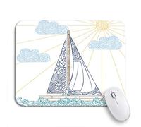Tappetino Per Mouse Da Gioco Doodle Boat Floating Waves Coloring Book Page Anti Stress Tappetini Mouse Antipolvere Impermeabile Tappetino Mouse Piccolo, Per Gaming Mouse, Computer, 25 x 30cm