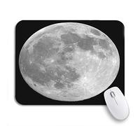 Tappetino per Mouse da Gioco Earth Full Moon Black Space Planet Moonlight Dark Light Tappetini Mouse Confortevole Antipolvere Mousepad Forma Rettangolare, per Laptop, Scrivania, 25 x 30cm