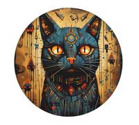 Tappetino per Mouse da Gioco Egyptian Cat Mythology Ancient Vintage Tappetino per Il Mouse Antiscivolo Base Antiscivolo in Gomma Confortevole Sottomano, per Computer, Laptop, Gaming, 20cm