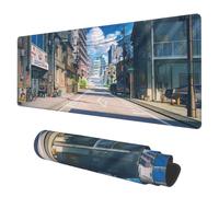 Tappetino per mouse da gioco esteso Anime Summer Street Scenery Tappetino per mouse da gioco esteso 31,5""x11,8"" Tappetino per mouse grande con ba