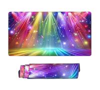 Tappetino per mouse da gioco esteso arcobaleno vibrante 30 x 16, grande tappetino da scrivania per tastiera e mouse, tappetino da scrivania impermeabile per ufficio, base in gomma antiscivolo, bordi