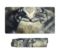 Tappetino per mouse da gioco esteso Celtic Knot Wolf 30 x 16, grande tappetino da scrivania per tastiera e mouse, tappetino da scrivania impermeabile per ufficio, base in gomma antiscivolo, bordi cuc