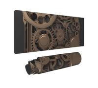 Tappetino per mouse da gioco, esteso con bordi cuciti, grande tappetino da scrivania con base antiscivolo, ingranaggi meccanici steampunk, tappetino per mouse per giochi e ufficio, 80 x 30 cm