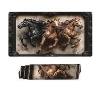Tappetino per mouse da gioco esteso con cavalli che corrono in una splendida cornice, 30 x 16 cm, grande tappetino da scrivania per tastiera e mouse, tappetino da scrivania impermeabile per ufficio,