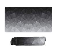 Tappetino per mouse da gioco esteso geometrico bianco grigio per scrivania, tappetino per tastiera e mouse da 30 x 16 pollici, tappetino da scrivania impermeabile con bordi cuciti, base in gomma ant