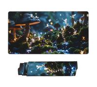 Tappetino per mouse da gioco esteso Glowing Mushrooms, grande, per scrivania, 30 x 16 pollici, tappetino per tastiera e mouse, tappetino da scrivania impermeabile con bordi cuciti, base in gomma ant