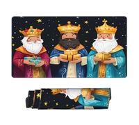 Tappetino per mouse da gioco esteso Three Wise Men 30 x 16, grande tappetino da scrivania per tastiera e mouse, tappetino da scrivania impermeabile per ufficio, base in gomma antiscivolo, bordi cucit