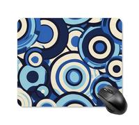 Tappetino per Mouse da Gioco Evil Eye Modern Geometric Circles Tappetino Mouse Facile da Pulire Confortevole Mousepad Forma Rettangolare, per Casa, Computer, Scrivania, 25x30cm