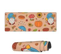 Tappetino Per Mouse Da Gioco Fall Cute Pattern Gnomes Sunflower Tappetino Per Il Mouse Antiscivolo Impermeabile Sottomano, Per Gaming Mouse, Casa, Ufficio, 80x30cm