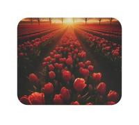 Tappetino per Mouse da Gioco Fields of Red Flower Glowing At Golden Hour Tappetini Mouse Facile da Pulire Impermeabile Sottomano, per Laptop, Ufficio, Scrivania, 25x30cm