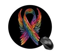 Tappetino per Mouse da Gioco Fighter Cancer with Wing Tappetino Mouse Pad Confortevole Antipolvere Sottomano, per Computer, Scrivania, Laptop, 20cm