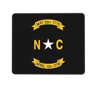 Tappetino per Mouse da Gioco Flag of North Carolina Logo Bordi Cuciti Mouse Mat Confortevole Accessori Gaming per Pc Laptop Computer 10X12In