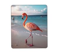 Tappetino per Mouse da Gioco Flamingo On The Beach Print Tappetino Mouse Gaming Base Antiscivolo in Gomma Impermeabile Sottomano, per Casa, Laptop, Computer, 25x30cm