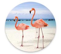 Tappetino per Mouse da Gioco Flamingos Walking On The Beach Tappetino Mouse Pad Confortevole Base Antiscivolo in Gomma Mousepad, per Laptop, Ufficio, Scrivania, 20cm