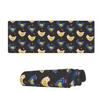Tappetino per Mouse da Gioco Flower Chickens Tribal Pattern Tappetino Mouse Gaming Base Antiscivolo in Gomma Sottomano, per Casa, Ufficio, Gaming Mouse, 80x30cm