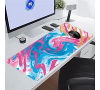 Tappetino per Mouse da Gioco Fluido Rosa Blu Tappetino Mouse XXL 800x400x2 mm Tappetino Scrivania Grande Controllo Preciso del Mouse, Tenuta Stabile, Lavabile, Sottomano per Ufficio e casa