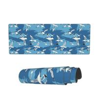 Tappetino Per Mouse Da Gioco Flying Seagull Blue Tappetino Mouse Grande Confortevole Sottomano, Per Laptop, Ufficio, Gaming Mouse, 80x30cm