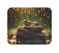 Tappetino per Mouse da Gioco Frog Basking On A Floating Log Tappetino Mouse Antipolvere Confortevole Sottomano, per Computer, Gaming, Ufficio, 25x30cm