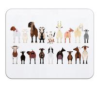 Tappetino per Mouse da Gioco Funny Goats Various Breeds of Goats Tappetino Mouse Gaming Impermeabile Portatile Mousepad Forma Rettangolare, per Scrivania, Ufficio, Casa, 25x30cm