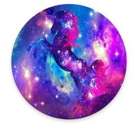 Tappetino per Mouse da Gioco Galaxy Horse Pink Purple Blue Tappetino per Il Mouse Antiscivolo Facile da Pulire Impermeabile Sottomano, per Computer, Gaming, Laptop, 20cm