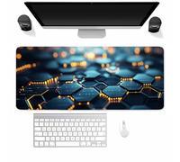 Tappetino per Mouse da Gioco Geometria Tecnologica, XXL Mouse pad, Controllo Preciso del mouse Migliora la Velocità e la Precisione, Lavabile tappetino Scrivania per Ufficio e casa 800x300x3MM